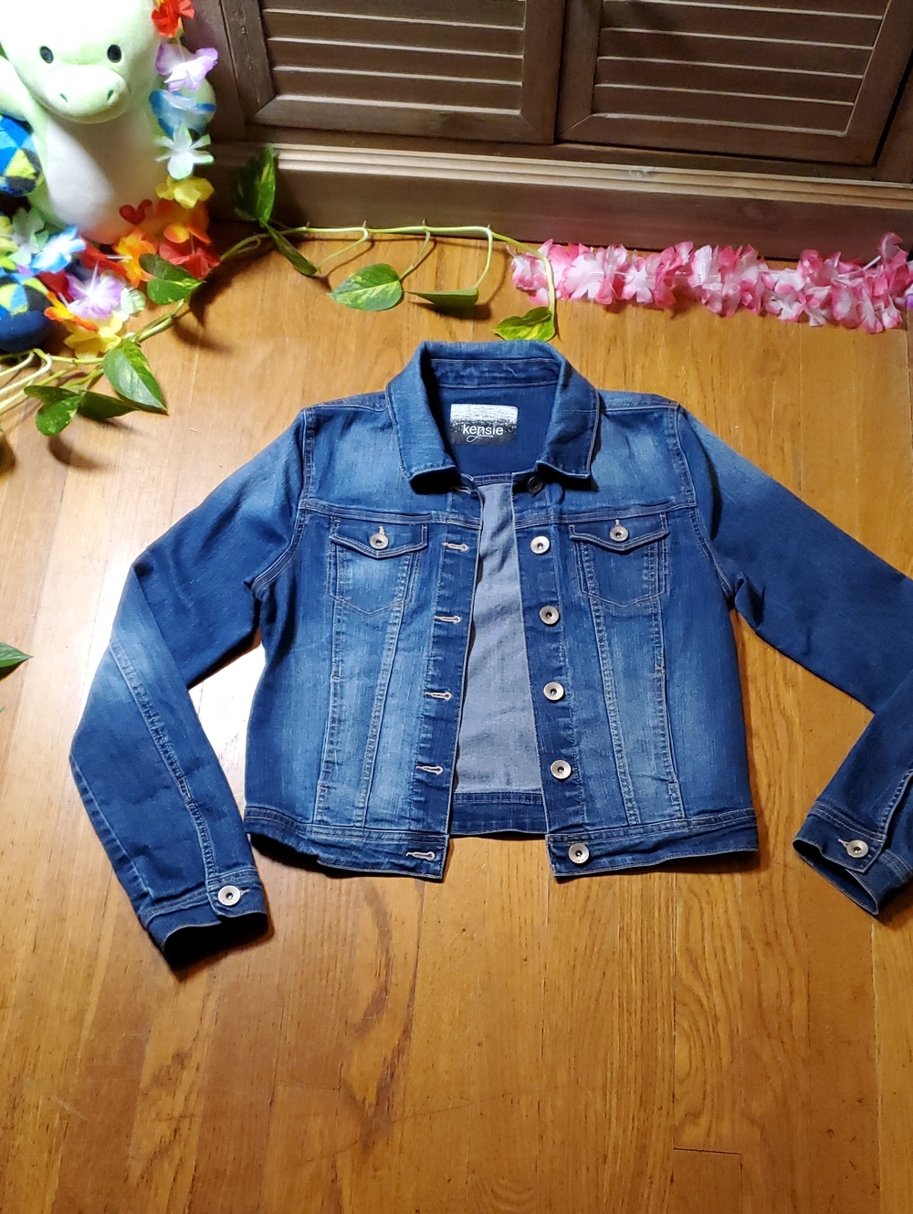 Kensie Blue Jean Jacket With Pockets